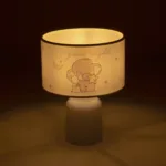 GloboStar® ELEPHANT 204-0025 Παιδικό Eπιτραπέζιο Φωτιστικό Φιγούρα Μονόφωτο 1 x E27 IP20 Λευκό & Γκρι Ύφασμα - Μ24 x Π24 x Υ32cm - Image 2