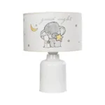 GloboStar® ELEPHANT 204-0025 Παιδικό Eπιτραπέζιο Φωτιστικό Φιγούρα Μονόφωτο 1 x E27 IP20 Λευκό & Γκρι Ύφασμα - Μ24 x Π24 x Υ32cm - Image 3