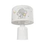 GloboStar® ELEPHANT 204-0025 Παιδικό Eπιτραπέζιο Φωτιστικό Φιγούρα Μονόφωτο 1 x E27 IP20 Λευκό & Γκρι Ύφασμα - Μ24 x Π24 x Υ32cm - Image 4
