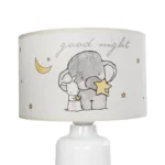 GloboStar® ELEPHANT 204-0025 Παιδικό Eπιτραπέζιο Φωτιστικό Φιγούρα Μονόφωτο 1 x E27 IP20 Λευκό & Γκρι Ύφασμα - Μ24 x Π24 x Υ32cm - Image 5