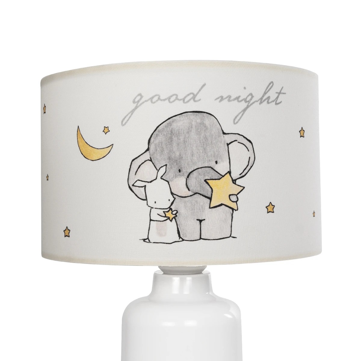 GloboStar® ELEPHANT 204-0025 Παιδικό Eπιτραπέζιο Φωτιστικό Φιγούρα Μονόφωτο 1 x E27 IP20 Λευκό & Γκρι Ύφασμα - Μ24 x Π24 x Υ32cm - Image 5