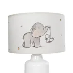GloboStar® ELEPHANT 204-0025 Παιδικό Eπιτραπέζιο Φωτιστικό Φιγούρα Μονόφωτο 1 x E27 IP20 Λευκό & Γκρι Ύφασμα - Μ24 x Π24 x Υ32cm - Image 6