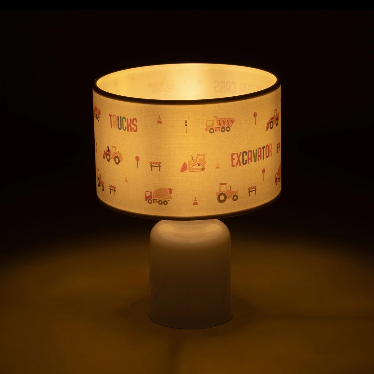 GloboStar® EXCAVATOR 204-0027 Παιδικό Eπιτραπέζιο Φωτιστικό Φιγούρα Μονόφωτο 1 x E27 IP20 Λευκό Ύφασμα - Μ24 x Π24 x Υ32cm - Image 2