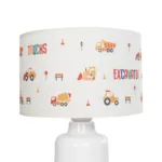 GloboStar® EXCAVATOR 204-0027 Παιδικό Eπιτραπέζιο Φωτιστικό Φιγούρα Μονόφωτο 1 x E27 IP20 Λευκό Ύφασμα - Μ24 x Π24 x Υ32cm - Image 5