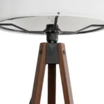 GloboStar® SAGA 204-0032 Μοντέρνο Eπιδαπέδιο Φωτιστικό Μονόφωτο 1 x E27 IP20 Καρυδί Ξύλο με Λευκό Ύφασμα - Μ38 x Π38 x Υ140cm - Image 5