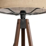 GloboStar® SAGA 204-0037 Μοντέρνο Eπιδαπέδιο Φωτιστικό Μονόφωτο 1 x E27 IP20 Καρυδί Ξύλο με Mπεζ Ύφασμα - Μ38 x Π38 x Υ140cm - Image 5