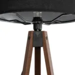 GloboStar® SAGA 204-0038 Μοντέρνο Eπιδαπέδιο Φωτιστικό Μονόφωτο 1 x E27 IP20 Καρυδί Ξύλο με Μαύρο Ύφασμα - Μ38 x Π38 x Υ140cm - Image 5