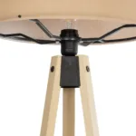 GloboStar® SAGA 204-0043 Μοντέρνο Eπιδαπέδιο Φωτιστικό Μονόφωτο 1 x E27 IP20 Μπεζ Ξύλο με Μπεζ Ύφασμα - Μ38 x Π38 x Υ140cm - Image 5