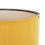 GloboStar® SAGA 204-0045 Μοντέρνο Eπιδαπέδιο Φωτιστικό Μονόφωτο 1 x E27 IP20 Μπεζ Ξύλο με Κίτρινο Ύφασμα - Μ38 x Π38 x Υ140cm - Image 4