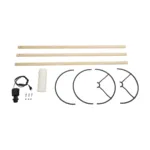GloboStar® SAGA 204-0046 Μοντέρνο Eπιδαπέδιο Φωτιστικό Μονόφωτο 1 x E27 IP20 Μπεζ Ξύλο με Λευκό Ύφασμα - Μ38 x Π38 x Υ140cm - Image 7