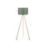 GloboStar® SAGA 204-0047 Μοντέρνο Eπιδαπέδιο Φωτιστικό Μονόφωτο 1 x E27 IP20 Μπεζ Ξύλο με Πράσινο Ύφασμα - Μ38 x Π38 x Υ140cm - Image 8
