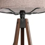 GloboStar® SAGA 204-0049 Μοντέρνο Eπιδαπέδιο Φωτιστικό Μονόφωτο 1 x E27 IP20 Καρυδί Ξύλο με Ροζ Χρυσό Ύφασμα - Μ38 x Π38 x Υ140cm - Image 5
