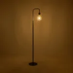 GloboStar® SNAKE 204-0053 Μοντέρνο Eπιδαπέδιο Φωτιστικό Μονόφωτο 1 x E27 IP20 Μαύρο Μέταλλο - Μ25 x Π25 x Υ151cm - Image 2