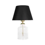 GloboStar® TRANS 204-0054 Μοντέρνο Eπιτραπέζιο Φωτιστικό Μονόφωτο 1 x E27 IP20 Διάφανο Πλαστικό με Μαύρο Ύφασμα - Μ22 x Π22 x Υ14cm - Image 3