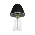 GloboStar® TRANS 204-0054 Μοντέρνο Eπιτραπέζιο Φωτιστικό Μονόφωτο 1 x E27 IP20 Διάφανο Πλαστικό με Μαύρο Ύφασμα - Μ22 x Π22 x Υ14cm - Image 4