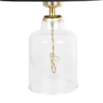 GloboStar® TRANS 204-0054 Μοντέρνο Eπιτραπέζιο Φωτιστικό Μονόφωτο 1 x E27 IP20 Διάφανο Πλαστικό με Μαύρο Ύφασμα - Μ22 x Π22 x Υ14cm - Image 7