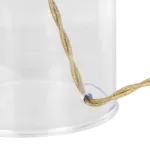 GloboStar® TRANS 204-0055 Μοντέρνο Eπιτραπέζιο Φωτιστικό Μονόφωτο 1 x E27 IP20 Διάφανο Πλαστικό με Μπεζ Ύφασμα - Μ22 x Π22 x Υ14cm - Image 8