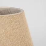 GloboStar® PYRAMID 204-0057 Μοντέρνο Eπιτραπέζιο Φωτιστικό Μονόφωτο 1 x E27 IP20 Μαύρο Μέταλλο με Μπεζ Ύφασμα - Μ22 x Π22 x Υ30cm - Image 6