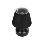 GloboStar® PYRAMID 204-0058 Μοντέρνο Eπιτραπέζιο Φωτιστικό Μονόφωτο 1 x E27 IP20 Μαύρο Μέταλλο με Μαύρο Ύφασμα - Μ22 x Π22 x Υ30cm - Image 5