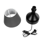 GloboStar® MICKEY 204-0059 Μοντέρνο Eπιτραπέζιο Φωτιστικό Μονόφωτο 1 x E27 IP20 Μαύρο Μέταλλο με Μαύρο Ύφασμα - Μ22 x Π22 x Υ30cm - Image 9