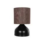 GloboStar® RUBIK 204-0060 Μοντέρνο Eπιτραπέζιο Φωτιστικό Μονόφωτο 1 x E27 IP20 Μαύρο Μέταλλο με Μπεζ Ύφασμα - Μ19 x Π19 x Υ30cm - Image 3