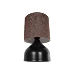 GloboStar® RUBIK 204-0060 Μοντέρνο Eπιτραπέζιο Φωτιστικό Μονόφωτο 1 x E27 IP20 Μαύρο Μέταλλο με Μπεζ Ύφασμα - Μ19 x Π19 x Υ30cm - Image 4