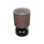 GloboStar® RUBIK 204-0060 Μοντέρνο Eπιτραπέζιο Φωτιστικό Μονόφωτο 1 x E27 IP20 Μαύρο Μέταλλο με Μπεζ Ύφασμα - Μ19 x Π19 x Υ30cm - Image 5