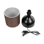 GloboStar® RUBIK 204-0060 Μοντέρνο Eπιτραπέζιο Φωτιστικό Μονόφωτο 1 x E27 IP20 Μαύρο Μέταλλο με Μπεζ Ύφασμα - Μ19 x Π19 x Υ30cm - Image 9