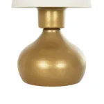 GloboStar® SWEET 204-0061 Μοντέρνο Eπιτραπέζιο Φωτιστικό Μονόφωτο 1 x E27 IP20 Χρυσό Μέταλλο με Μπεζ Ύφασμα - Μ13 x Π13 x Υ25cm - Image 7