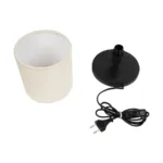 GloboStar® MINNIE 204-0062 Μοντέρνο Eπιτραπέζιο Φωτιστικό Μονόφωτο 1 x E27 IP20 Μαύρο Ξύλο με Μπεζ Ύφασμα - Μ15 x Π15 x Υ22cm - Image 9