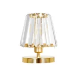 GloboStar® GLASSY 204-0064 Μοντέρνο Eπιτραπέζιο Φωτιστικό Μονόφωτο 1 x E27 IP20 Χρυσό Πλαστικό με Διάφανο Κρύσταλλο - Μ15 x Π15 x Υ25cm - Image 3