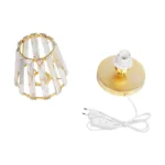 GloboStar® GLASSY 204-0064 Μοντέρνο Eπιτραπέζιο Φωτιστικό Μονόφωτο 1 x E27 IP20 Χρυσό Πλαστικό με Διάφανο Κρύσταλλο - Μ15 x Π15 x Υ25cm - Image 9