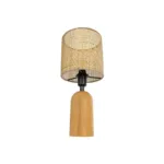 GloboStar® HARD 204-0065 Μοντέρνο Eπιτραπέζιο Φωτιστικό Μονόφωτο 1 x E27 IP20 Καφέ Ξύλο με Μπεζ Rattan - Μ15 x Π15 x Υ35cm - Image 4