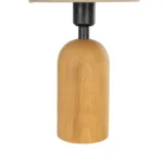 GloboStar® HARD 204-0065 Μοντέρνο Eπιτραπέζιο Φωτιστικό Μονόφωτο 1 x E27 IP20 Καφέ Ξύλο με Μπεζ Rattan - Μ15 x Π15 x Υ35cm - Image 7