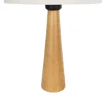 GloboStar® COBRA 204-0066 Μοντέρνο Eπιτραπέζιο Φωτιστικό Μονόφωτο 1 x E27 IP20 Καφέ Ξύλο με Μπεζ Ύφασμα - Μ24 x Π24 x Υ38cm - Image 7