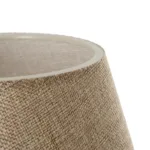 GloboStar® CAP 204-0067 Μοντέρνο Eπιτραπέζιο Φωτιστικό Μονόφωτο 1 x E27 IP20 Καρυδί Ξύλο με Μπεζ Ύφασμα - Μ22 x Π22 x Υ33cm - Image 6