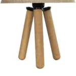 GloboStar® CAP 204-0067 Μοντέρνο Eπιτραπέζιο Φωτιστικό Μονόφωτο 1 x E27 IP20 Καρυδί Ξύλο με Μπεζ Ύφασμα - Μ22 x Π22 x Υ33cm - Image 7