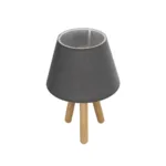 GloboStar® CAP 204-0068 Μοντέρνο Eπιτραπέζιο Φωτιστικό Μονόφωτο 1 x E27 IP20 Καρυδί Ξύλο με Μαύρο Ύφασμα - Μ22 x Π22 x Υ33cm - Image 5