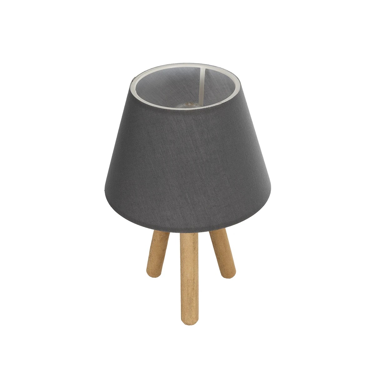 GloboStar® CAP 204-0068 Μοντέρνο Eπιτραπέζιο Φωτιστικό Μονόφωτο 1 x E27 IP20 Καρυδί Ξύλο με Μαύρο Ύφασμα - Μ22 x Π22 x Υ33cm - Image 5