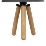 GloboStar® CAP 204-0068 Μοντέρνο Eπιτραπέζιο Φωτιστικό Μονόφωτο 1 x E27 IP20 Καρυδί Ξύλο με Μαύρο Ύφασμα - Μ22 x Π22 x Υ33cm - Image 7