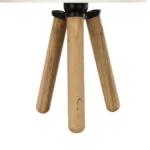 GloboStar® CAP 204-0069 Μοντέρνο Eπιτραπέζιο Φωτιστικό Μονόφωτο 1 x E27 IP20 Καρυδί Ξύλο με Λευκό Ύφασμα - Μ22 x Π22 x Υ33cm - Image 7