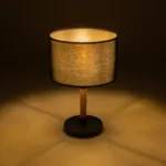 GloboStar® STRING 204-0072 Μοντέρνο Eπιτραπέζιο Φωτιστικό Μονόφωτο 1 x E27 IP20 Μαύρο Mέταλλο & Μπεζ Σχοινί με Μαύρο Ύφασμα - Μ24 x Π24 x Υ37cm - Image 2