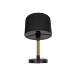 GloboStar® STRING 204-0072 Μοντέρνο Eπιτραπέζιο Φωτιστικό Μονόφωτο 1 x E27 IP20 Μαύρο Mέταλλο & Μπεζ Σχοινί με Μαύρο Ύφασμα - Μ24 x Π24 x Υ37cm - Image 4