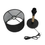 GloboStar® STRING 204-0072 Μοντέρνο Eπιτραπέζιο Φωτιστικό Μονόφωτο 1 x E27 IP20 Μαύρο Mέταλλο & Μπεζ Σχοινί με Μαύρο Ύφασμα - Μ24 x Π24 x Υ37cm - Image 9