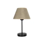 GloboStar® LARA 204-0073 Μοντέρνο Eπιτραπέζιο Φωτιστικό Μονόφωτο 1 x E27 IP20 Μαύρο Μέταλλο με Μπεζ Ύφασμα - Μ22 x Π22 x Υ36cm - Image 3