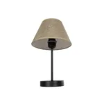 GloboStar® LARA 204-0073 Μοντέρνο Eπιτραπέζιο Φωτιστικό Μονόφωτο 1 x E27 IP20 Μαύρο Μέταλλο με Μπεζ Ύφασμα - Μ22 x Π22 x Υ36cm - Image 4