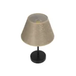 GloboStar® LARA 204-0073 Μοντέρνο Eπιτραπέζιο Φωτιστικό Μονόφωτο 1 x E27 IP20 Μαύρο Μέταλλο με Μπεζ Ύφασμα - Μ22 x Π22 x Υ36cm - Image 5