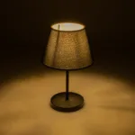 GloboStar® LARA 204-0074 Μοντέρνο Eπιτραπέζιο Φωτιστικό Μονόφωτο 1 x E27 IP20 Μαύρο Μέταλλο με Μαύρο Ύφασμα - Μ22 x Π22 x Υ36cm - Image 2