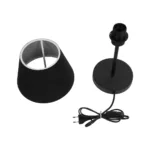 GloboStar® LARA 204-0074 Μοντέρνο Eπιτραπέζιο Φωτιστικό Μονόφωτο 1 x E27 IP20 Μαύρο Μέταλλο με Μαύρο Ύφασμα - Μ22 x Π22 x Υ36cm - Image 9