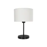 GloboStar® LARA 204-0075 Μοντέρνο Eπιτραπέζιο Φωτιστικό Μονόφωτο 1 x E27 IP20 Μαύρο Μέταλλο με Μπεζ Ύφασμα - Μ24 x Π24 x Υ35cm - Image 3